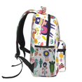 thumbnail image 3 of Easygdp Alpaca Flower Mochila Ergonómica Versátil para Laptop - Múltiples Bolsillos, Correas Ajustables, Unisex para Escuela, Viajes y Actividades al Aire Libre-One Size, 3 of 5