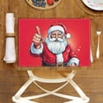 thumbnail image 3 of Heat-Resistant Christmas Cartoon Placemats Fade-Resistant Cute Entrance Mat 6Pcs 17.7" X 13", Santa Claus Christmas Character Durable Entry Mat Deco for Cafe, 3 of 5