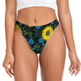 thumbnail image 1 of Fotbe Sunflowers And Blue Flower Tanga Sin Costuras para Mujer con Estampado – Panties Invisibles, Transpirables y Cómodos para Uso Diario-X-Small, 1 of 6