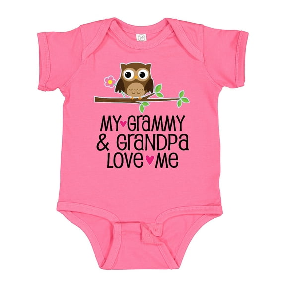 Inktastic Grammy and Grandpa Love Me Owl Girls Baby Bodysuit