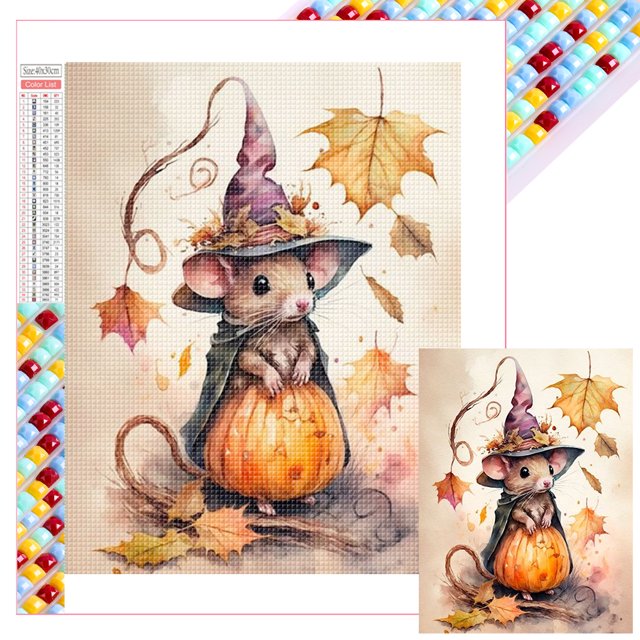 5D DIY Taladro Cuadrado Halloween Ratones Mágicos Kit Del