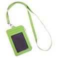 thumbnail image 2 of Sioweci 2-In-1 ID Badge Holder with Lanyard Clear Window 5 Card Slots Faux Leather Solid Color Multi-functional Employee ID Card Case Zipper Coins Wallet Green, 2 of 13