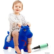 Play22 Horse Hopper Blue - Inflatable Horse Bouncer Free Pump Included - Bouncy Horse Toys for Kids & Toddler Riding Horse Toy Great for Indoor and Outdoor Toys Play - Best Gift for Boys and Girls