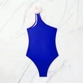 thumbnail image 5 of PNTUTB Summer Women's Fashion Solid Color 3D Floral One Shoulder Split Strap Backless One Piece Swimsuit, 5 of 6