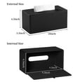 thumbnail image 5 of Tissue Box Cover Stylish PU Leather Rectangular Tissue Box Holder with Magnetic Bottom Cover for Bathroom Bedroom or Office (Black), 5 of 7