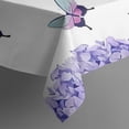 thumbnail image 4 of Purple Flower Butterfly Pattern Rectangle Tablecloth 60"x102",Waterproof Polyester Rectangle Table Cloth, Wipeable Spillproof Polyester Tablecloth for Dining, Camping, Indoor and Outdoor, 4 of 6