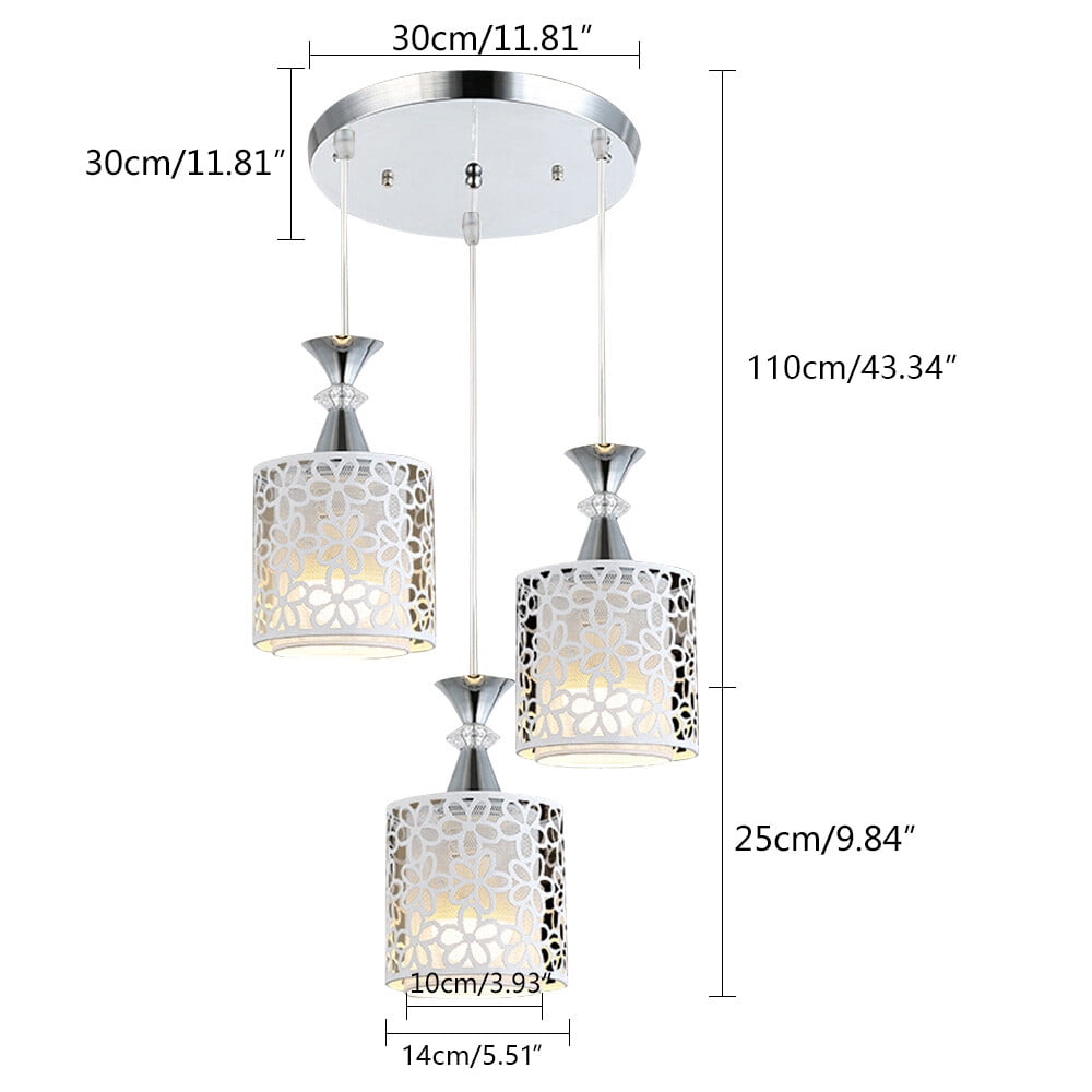 CNCEST 3pcs Modern Petal Ceiling Light LED Pendant Lamp Dining Room Chandelier Fixture