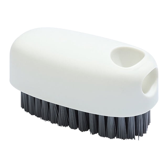 VBXOAE Multi-Functional Shoe and Laundry Brush with Comfortable Grip,ABS Material,Soft Encrypted Bristles for Stubborn Stains,Compact Design for Cleaning Shoes and Clothes,3.9 inches Length,White
