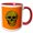 Red/White, variant on 3drose, Vile Grungy Cranium Art in Bright Yellow Colors, 15oz Two-tone Red Mug