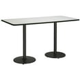 thumbnail image 3 of KFI Studios Mode 3.5' x 6' Bistro Table, Crisp Linen, Black, 3 of 3