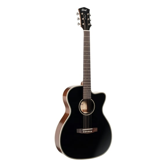 Cort Essence OC4 OM Cutaway Acoustic-Electric Guitar - Black Top Semi Gloss