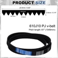 thumbnail image 2 of 2 Pack 610J10 PJ V-Ribbed Belt 10 Ribs 61" Length x 0.92" Width x 0.14" Height, EPDM Rubber Poly V Belt, Multi Wedge Micro V Belt, 2 of 5