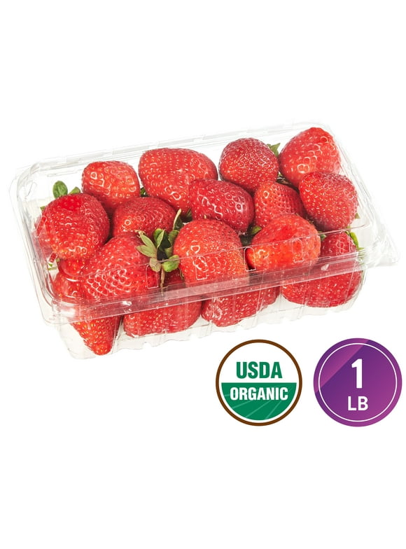 Fresh USDA Organic Strawberries, 1 lb Container