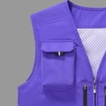 thumbnail image 4 of StSilkitty Mens Sleeveless Vest Solid Color Quick Dry V Neck Zip up Cargo Waistcoat with Multi Pockets Outdoor Hiking Vest, 4 of 5