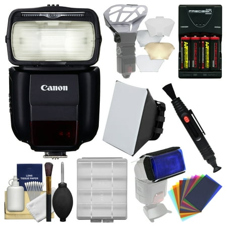 Canon Speedlite 430EX III-RT Flash with Soft Box + Diffuser Bouncer + Color Gels + Batteries & Charger +