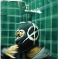 thumbnail image 2 of Shiny Black Anarchy Symbol Ski Mask  The Perfect Blend of Style and Protection, 2 of 3