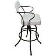 thumbnail image 2 of Carolina Swivel Tilt Bar 30" Metal Bar Stool - White Vinyl - Brown Frame, 2 of 2