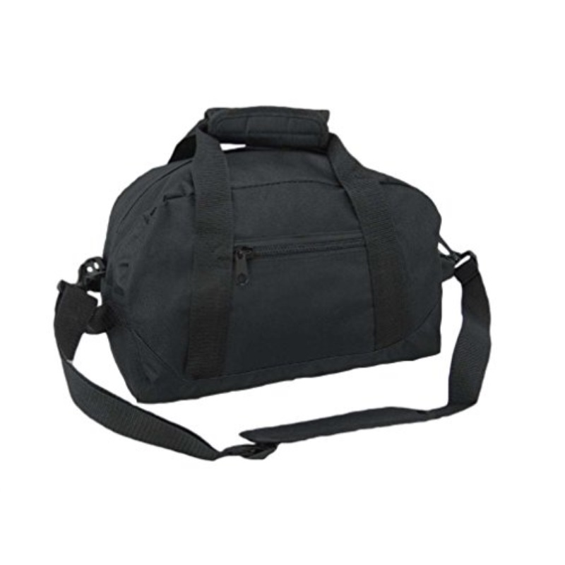 DALIX 14" Small Duffle Bag Two Toned Gym Travel Bag (Black)