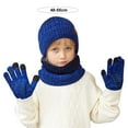 thumbnail image 6 of Guiexla 3 Pcs/Set Kids Winter Hat Scarf Gloves Set Full Protection Thermal Elastic Thick Warm Windproof Soft Unisex Children Beanie Gloves Neck Warmer Set, 6 of 8