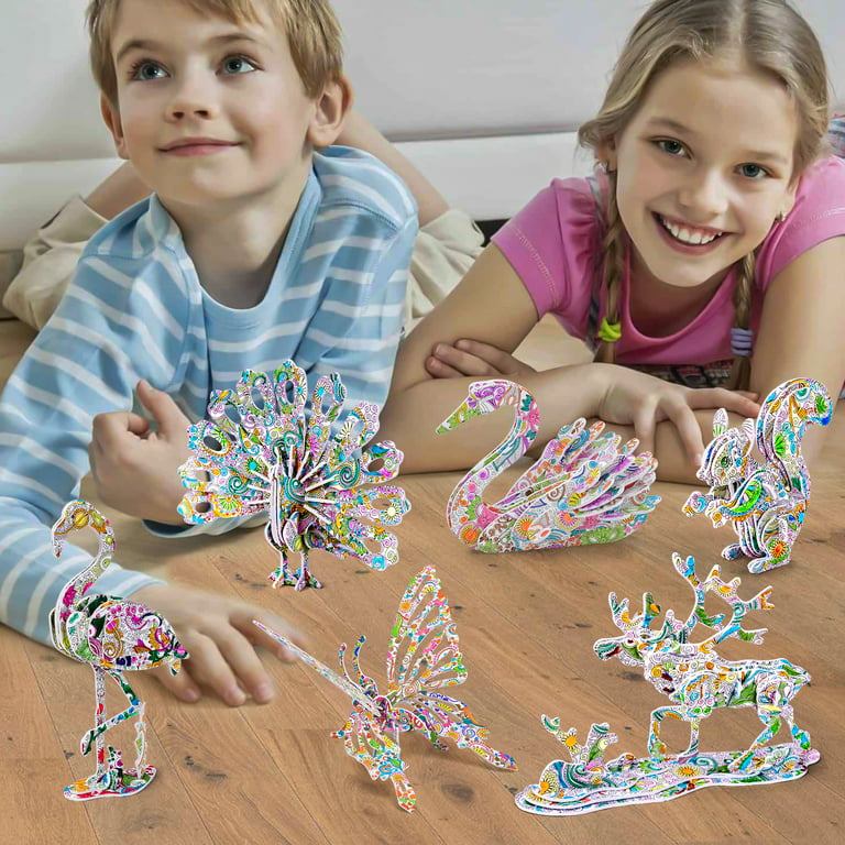 Dikence Art and Crafts for Girls Kids, Girls Toy Age 4 5 6 7 8 3D Puzzle  Toys for Kids Crafts Art Kits for Kids 9-12 Year Old Girl Boys Art Supplies