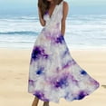 thumbnail image 3 of WTXUE Maxi Dresses, Sun Dress Sleeveless Vestidos Casuales Para Mujer V-Neck, for 2024 Spring Summer Elegant Wrap Trendy Flowy Dress Tie Dye Maxi Women's Plus, Blue Size XXL, 3 of 6
