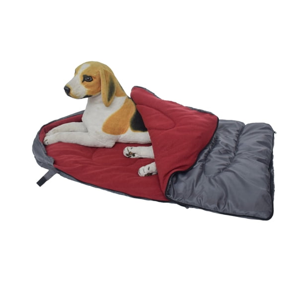 Cojín Saco Dormir WDOplteas para Al Aire Libre Cálido para Cama Perro Camping Forro Polar Rojo Vino