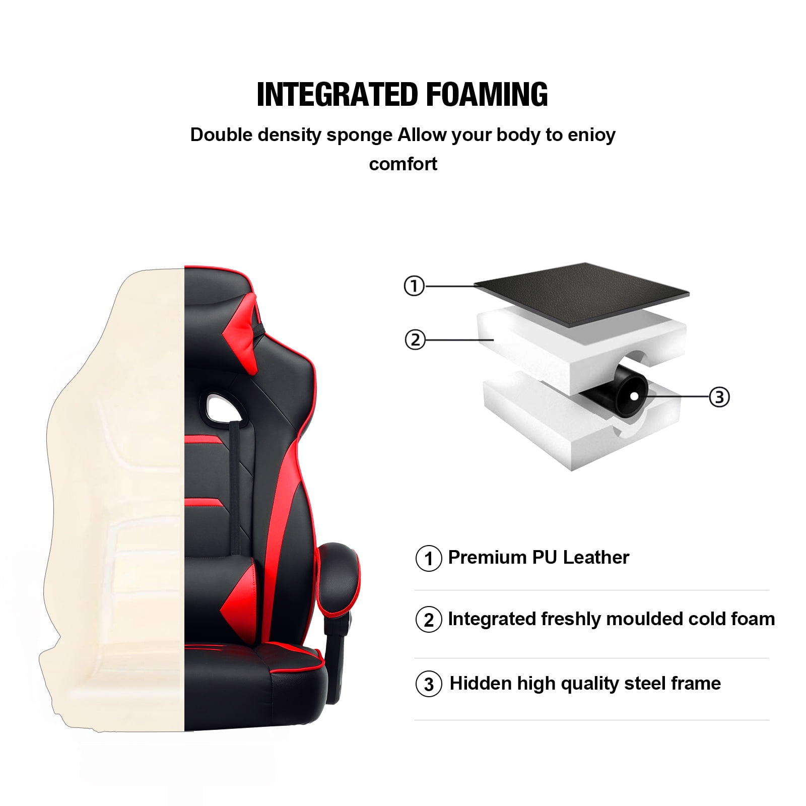 Buy GTRACING Adjustable & Ergonomic Swivel Gaming Chair, Red Online at