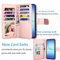 thumbnail image 3 of Wallet Case for Samsung Galaxy A17 5G 2025 Wallet Case ,[9 Card Slots] Luxury PU Leather Credit Holder Carrying Folio Flip [Detachable] Kickstand Magnetic Phone Cover & Lanyard [Pink], 3 of 6
