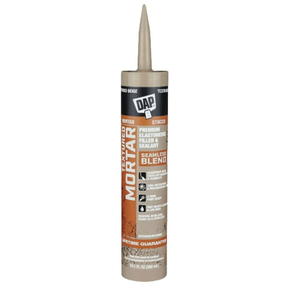 DAP Textured Mortar Premium Elastomeric Filler & Sealer: 10.1 fl oz. (Beige)