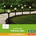 Mainstays Solar Powered Black Finish Glass Crackle LED Path Light, 3