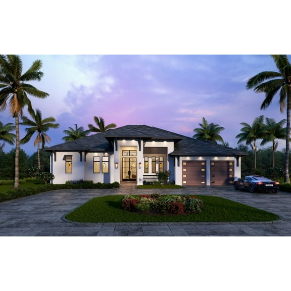 013-3268: Traditional Contemporary 3 Bed, 4 Bath Luxury Home Plan, 3268 Sq Ft: Full Blueprints with License to Build by Home Plan Marketplace - Lesuto