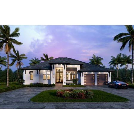 013-3268: Traditional Contemporary 3 Bed, 4 Bath Luxury Home Plan, 3268 Sq Ft: Full Blueprints with License to Build by Home Plan Marketplace - Lesuto