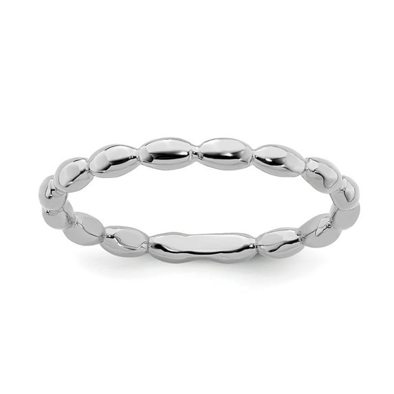 Solid 925 Sterling Silver Stackable Rice Ring Eternity Band Size 6