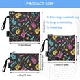 thumbnail image 3 of Dailycode Reusable Ziploc Bags Leakproof Sandwich Snack Freezer Bags Neon Guitar Star 3 pack, 3 of 7
