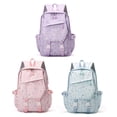 thumbnail image 6 of Women Nylon Star Print Backpack Large Capacity Students Bookbags Multiple Pockets Travel Daypack Bag for Teens Girls College Commute, 6 of 9