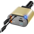 thumbnail image 1 of Chenchen 【Upgraded】 Retractable Car Charger 4 in 1, Fast Car Phone Charger with Cord 2.6ft, USB C and Apple Car Charger Adapter, Compatible with iPhone 17/16/15/15 Pro Max/14/13/12/11, Galaxy, Pixel, 1 of 1