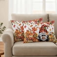 thumbnail image 2 of Fall Gnomes Outdoor Waterproof Pillow Covers, Thanksgiving Orange Pumpkin Rustic Leaves Flowers Decorative Rectangle Throw Pillowcase Sofa Cushion Sham for Patio/Couch/Chair, 20"x12" 2 Pack, 2 of 8
