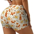 thumbnail image 2 of Wukai Flower Fox Print Pack Biker Shorts for Women Yoga Workout Gym Running Scrunch Active Shorts-Small, 2 of 8