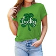 thumbnail image 2 of St. Patrick's Day Shirts for Women Shamrock T Shirt St.Paddys Day Green Clover Short Sleeve Tops, 2 of 6