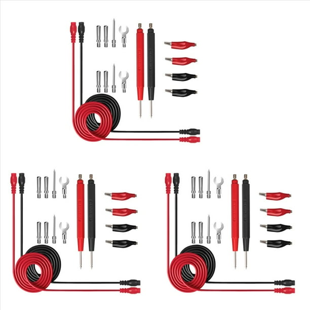 Kit de Cables de Prueba de Sonda de Prueba de MultíMetro de 48 Piezas Reemplace las Sondas de Cables de Prueba para Pinzas de Cocodrilo MultíMetro Digital Sonda Tipo U