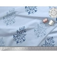 thumbnail image 3 of Soimoi Crepe Silk Fabric Leaves & Floral Block Printed Fabric 1 Yard 42 Inch Wide, 3 of 3
