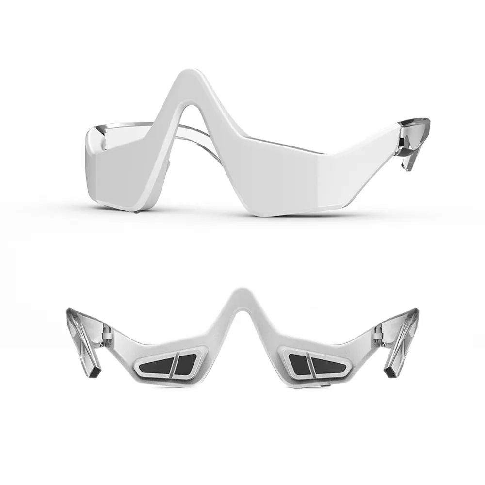 Red Light Therapy Glasses with Microcurrent，Eye Massager for Dark Circles, Eye Bags, Puffiness & Wrinkles Relief | Rechargeable Eye Mask for Home/Office Use