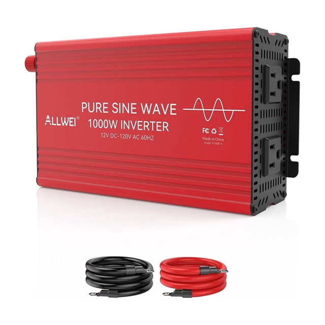 Inversor de corriente ALLWEI P1000-3 1000W 12V DC a 110V/120V AC