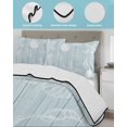 thumbnail image 3 of Quilts Queen Size Bedding Set, Ocean Beach Reversible Summer Quilt 3 Pieces, Summer Coastal Starfish Shell Conch Wooden Green Lightweight Bedspreads Coverlets with 2 Pillow Shams for All Seasons, 3 of 5