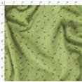 thumbnail image 4 of Soimoi Green polyester Crepe Fabric Leaves & Flowerpecker Bird Printed Fabric 1 Yard 42 Inch Wide, 4 of 5