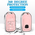 thumbnail image 4 of Key Fob Cover Compatible with Honda Accord Civic Pilot CR-V Passport Insight EX Odyssey 2015-2021 Keychain Case Holder Protector,Pink, 4 of 6