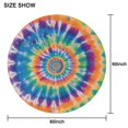 thumbnail image 6 of Rainbow Tie Dye Mandala Pattern Round Tablecloth 60"x60",Wrinkle Wipeable Table Cloth for Kitchen Dining Room Picnic Patio Party, 6 of 6