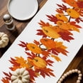 thumbnail image 2 of Thanksgiving Orange Pumpkin Table Runner, Autumn Thanksgiving Kitchen Dining Table Decoration for Home Party Decor 13x108 Inches, 2 of 9