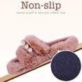 thumbnail image 3 of Cozy Women's Pearl-Trimmed Fuzzy Slippers with Open-Toe Straps for Indoor Relaxation, 3 of 3