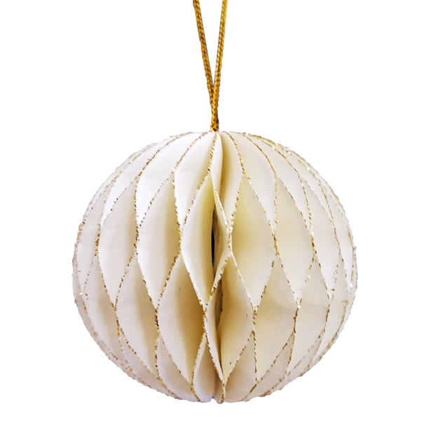 Ganfancp Bolas de Papel para El Árbol de Navidad, Decoración para El Árbol de Navidad Colgando Abanicos de Papel, Mini Bolas de Navidad Inastillables, Decoración para El Árbol de Navidad Colgando Ofe
